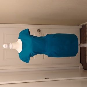 Blue Open Back Dress with Pockets